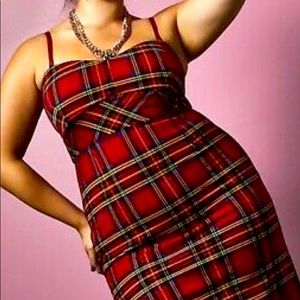 Torrid Betsy Johnson limited red plaid dress
